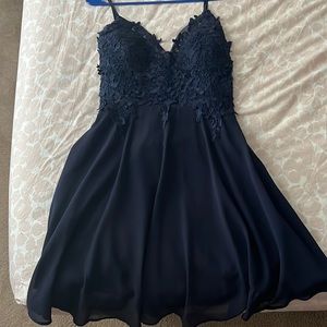 beautiful navy lace dress